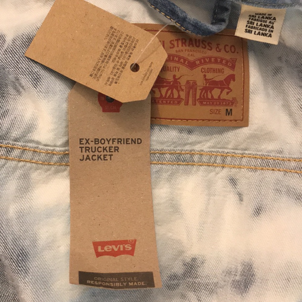 Levi’s Ex-Boyfriend Trucker Jean Jacket Tie Dye M NWT - Picture 7 of 10
